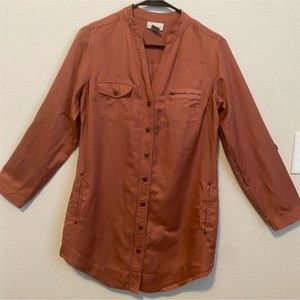 SoftSurroundings Silk Blend Long Sleeve Tunic Top S